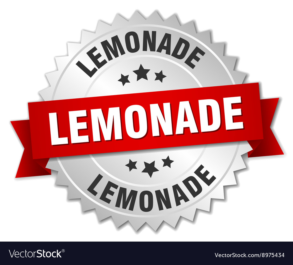 Lemonade 3d silver badge with red ribbon