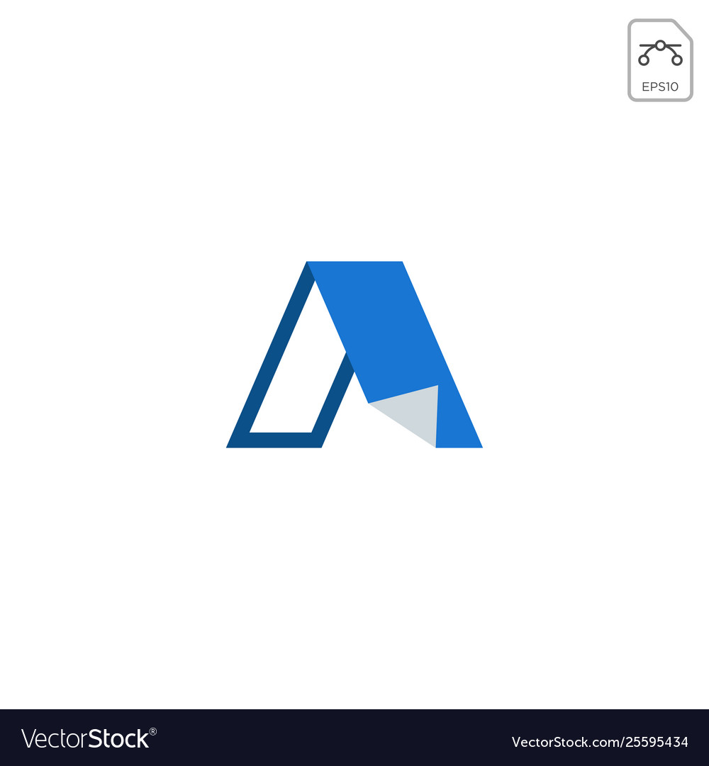 Letter a paper initial logo icon design element