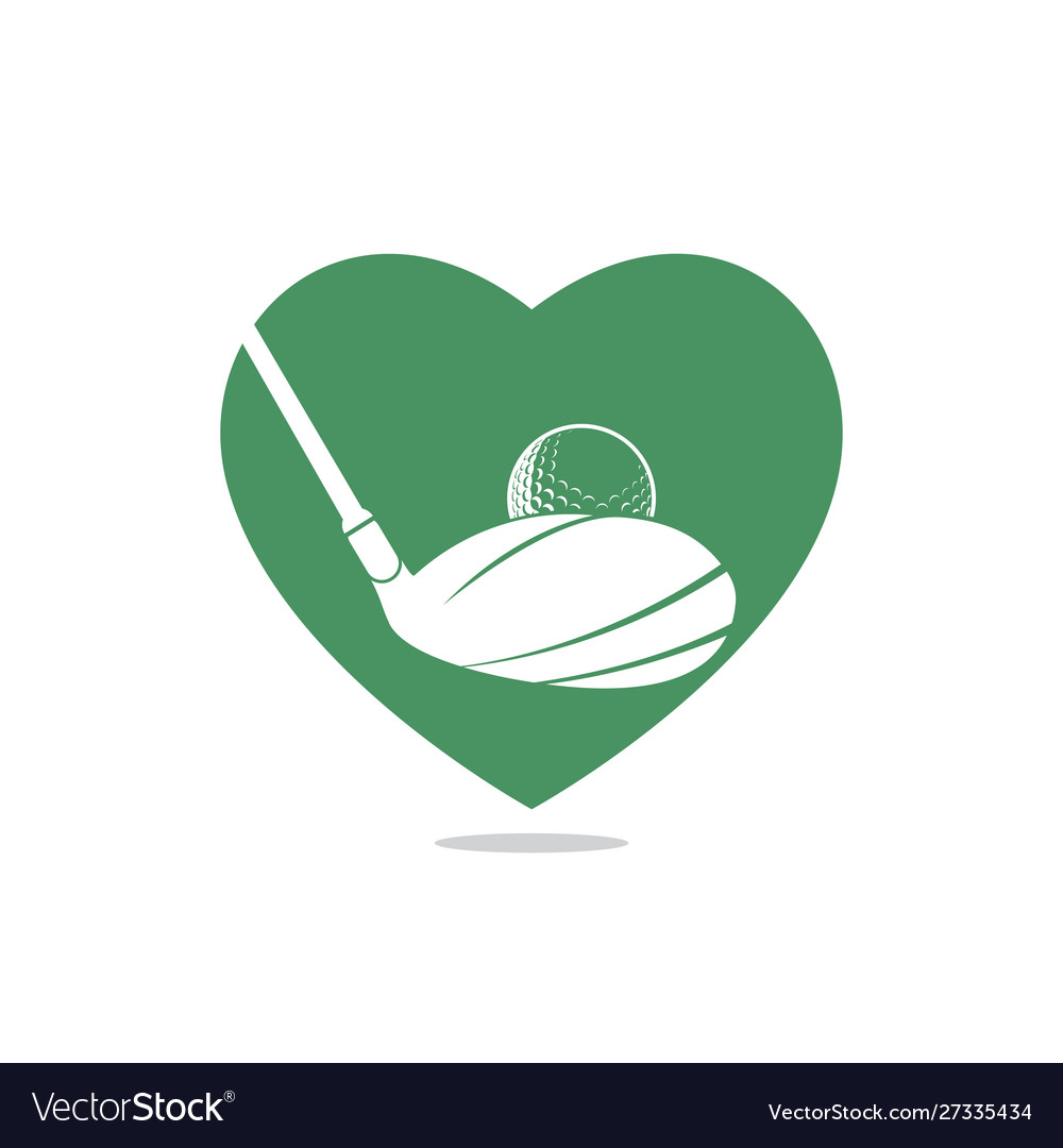 Love golf club logo design Royalty Free Vector Image