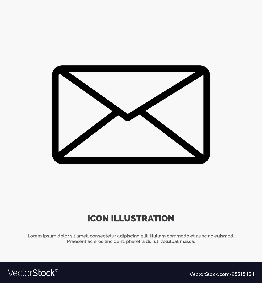 Mail email user interface line icon vector image Mail email user interface line icon