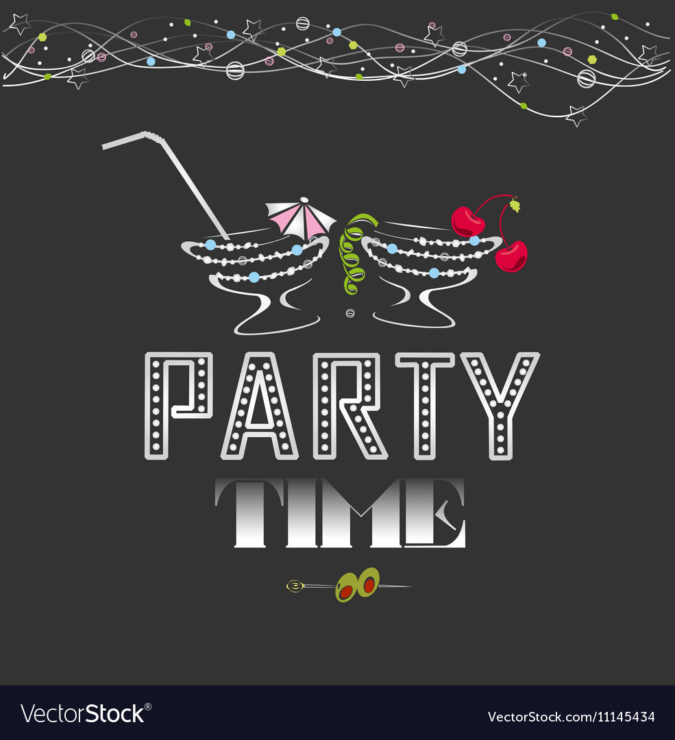 Party time poster Royalty Free Vector Image - VectorStock