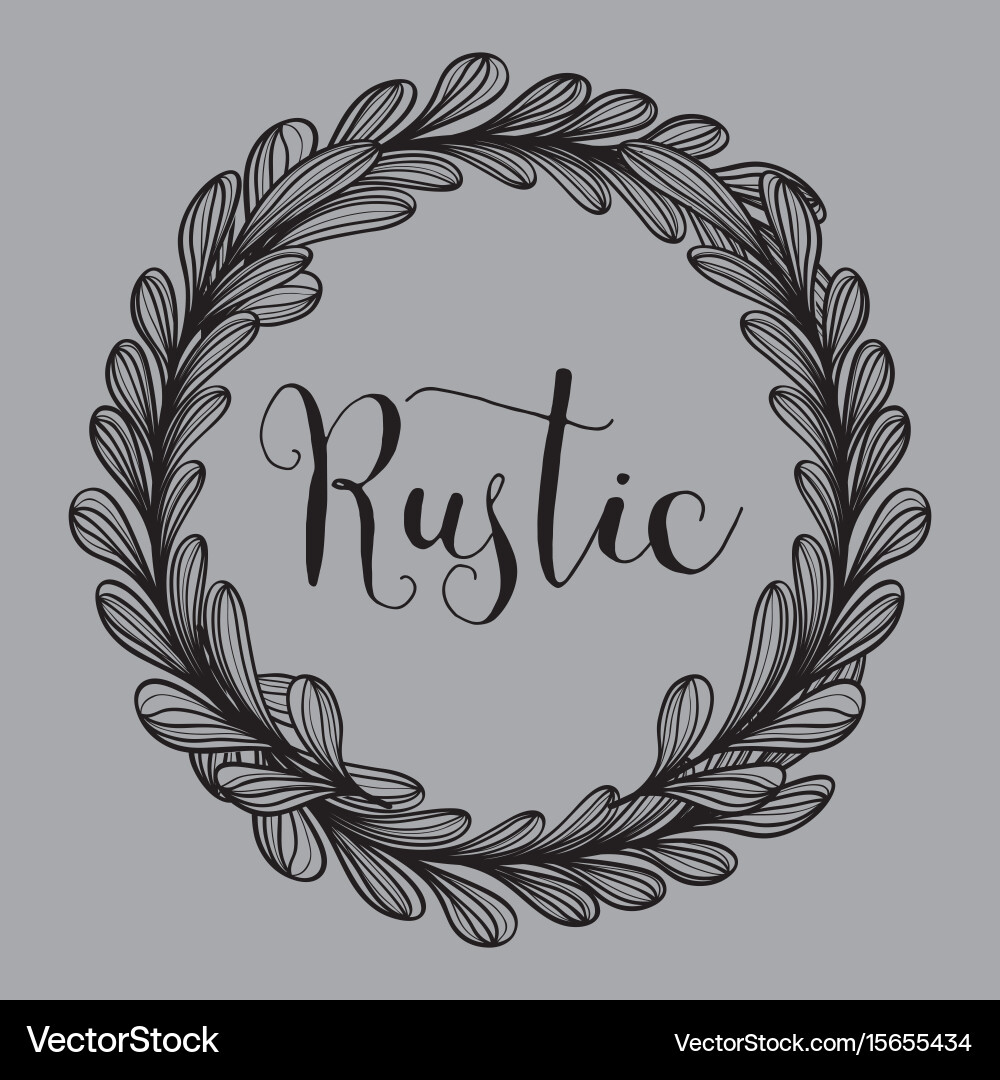 Rustic design with branches and leaves decoration Vector Image