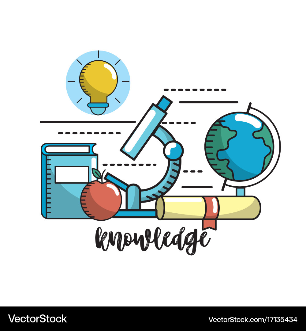School utensils to education knowledge design Vector Image