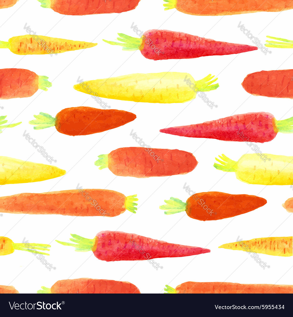 Seamless pattern made of watercolor carrots