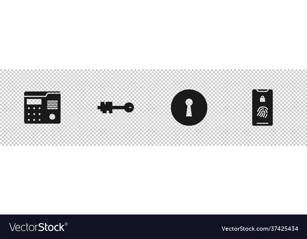 Set house intercom system old key keyhole vector image Set house intercom system old key keyhole