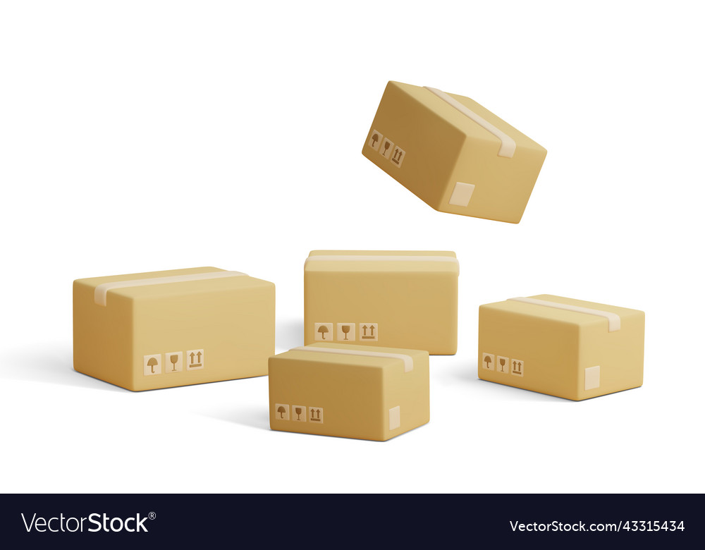 Set of parcels template shopping packages vector image Set of parcels template shopping packages