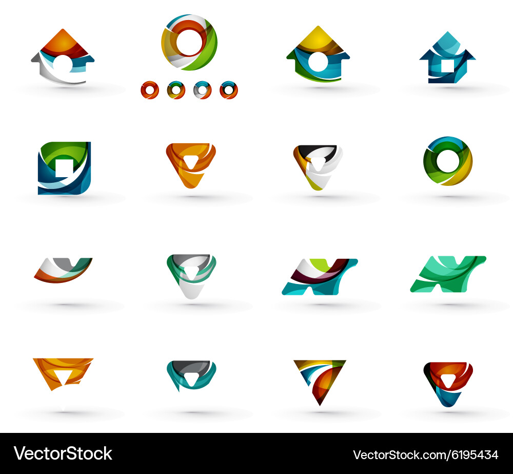 Set of various geometric icons - rectangles Vector Image