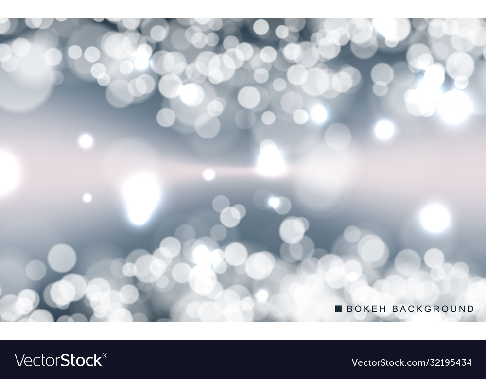 Silver abstract bokeh background sparkling lights vector image Silver abstract bokeh background sparkling lights