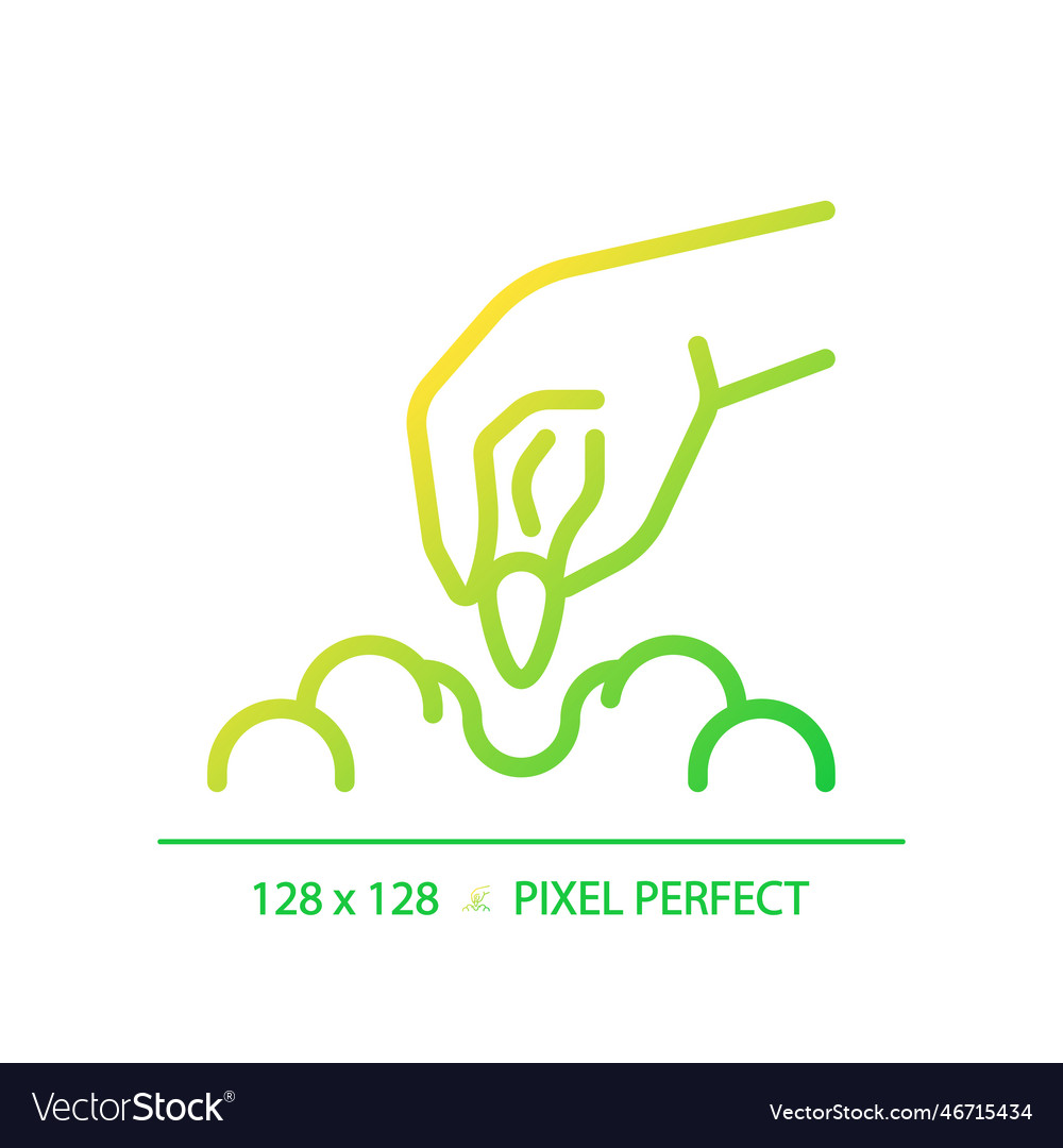 Sowing gradient linear icon vector image Sowing gradient linear icon