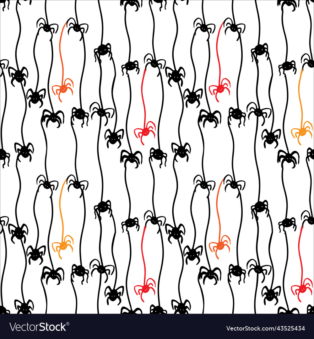 Spider with spiderweb seamless pattern for october vector image Spider with spiderweb seamless pattern for october