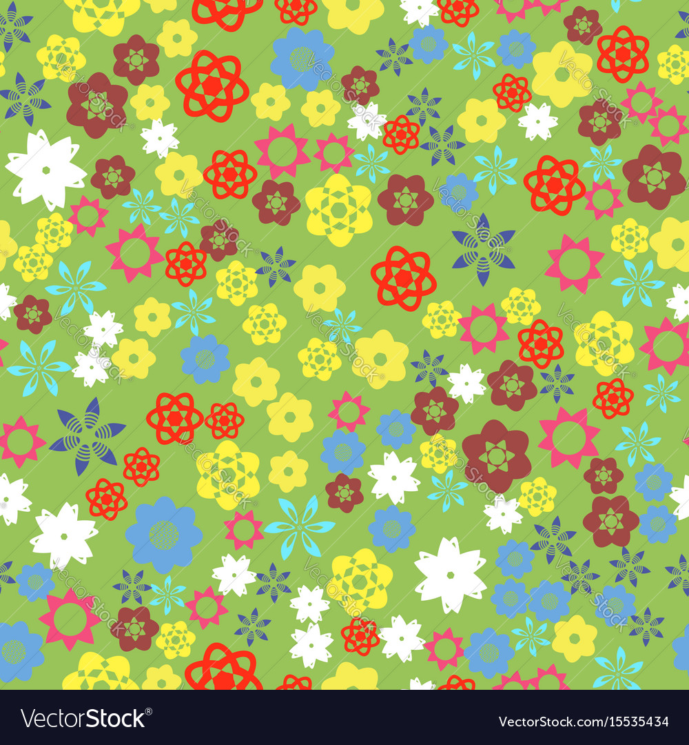 Spring colored flower seamless pattern