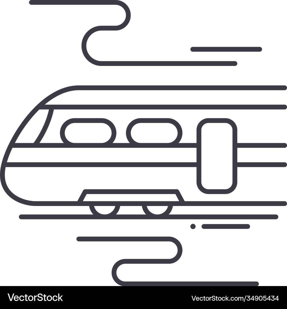 Train icon linear isolated thin Royalty Free Vector Image