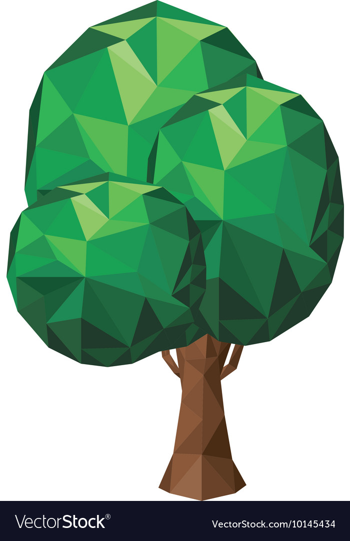 Tree low poly isolated icon design