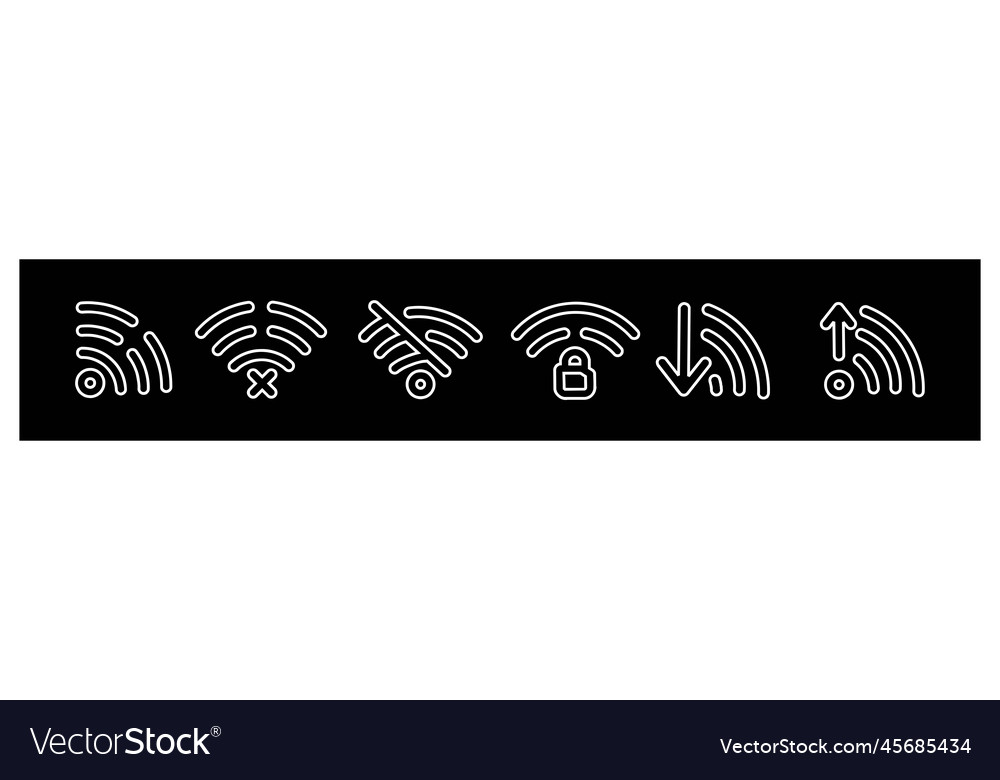 Wi-fi set icons flat and wireless connection airwa