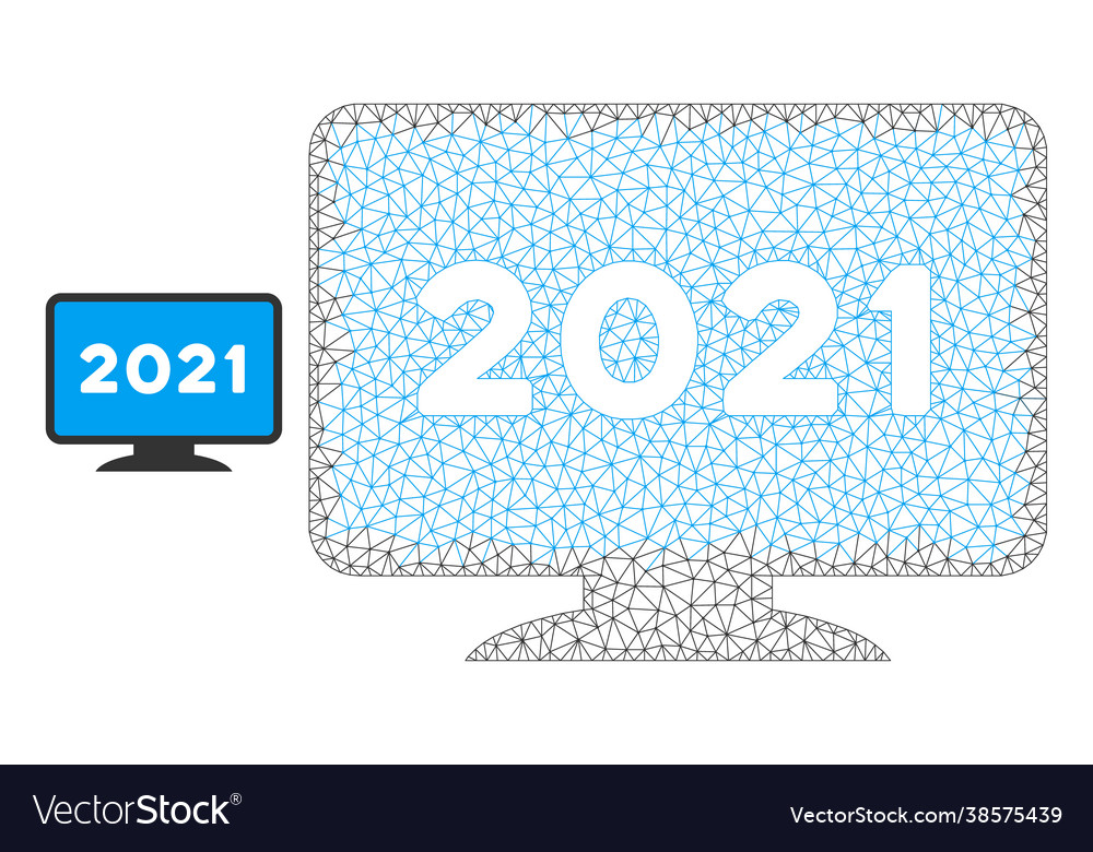 2021 display screen mesh carcass model vector image 2021 display screen mesh carcass model