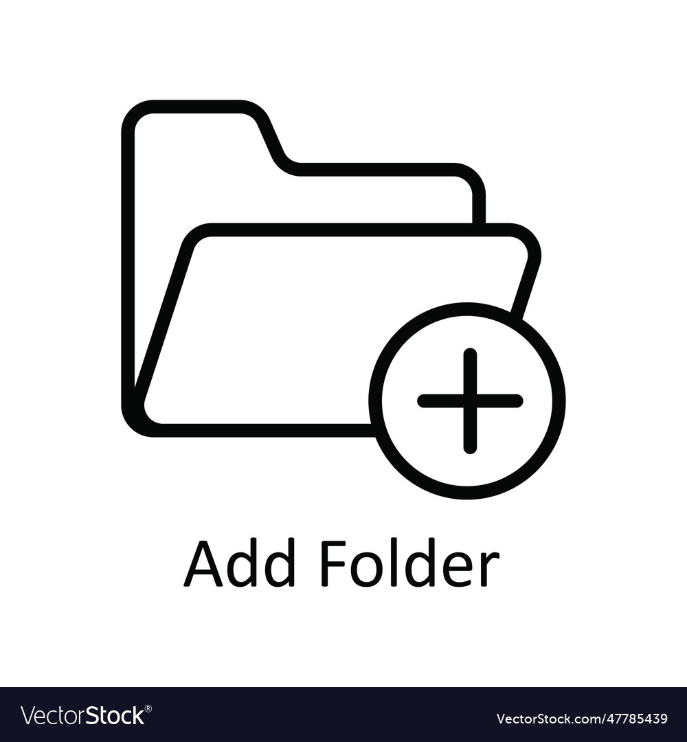 Add folder outline icon design