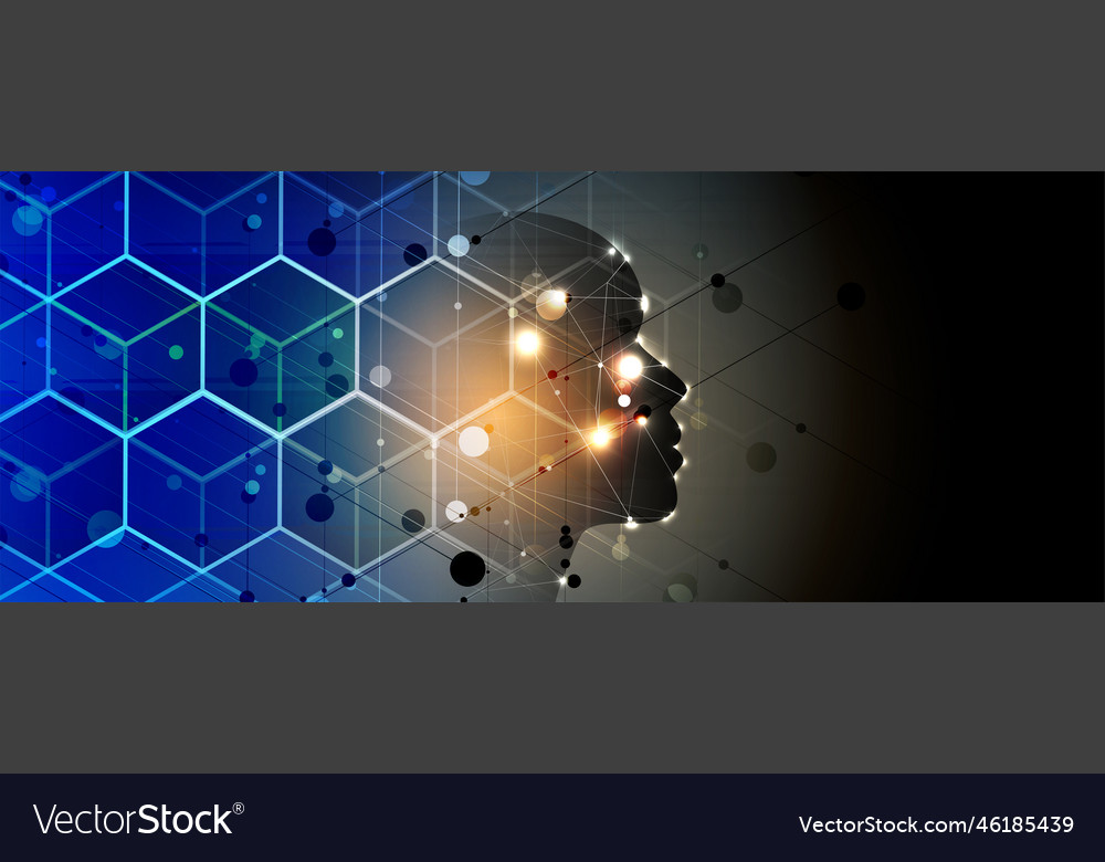 Artificial intelligence technology web background vector image Artificial intelligence technology web background
