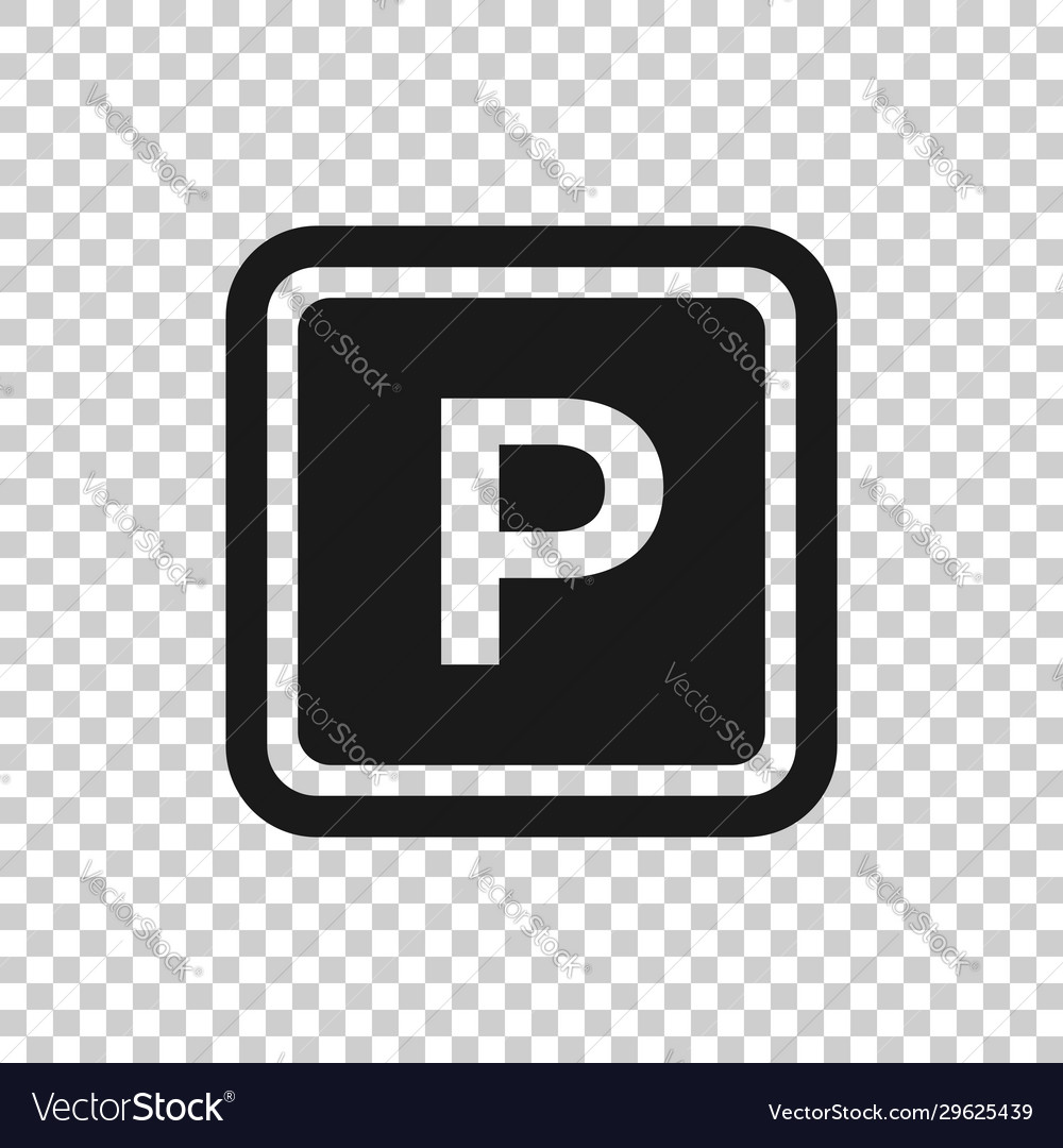 Car parking icon in flat style auto stand