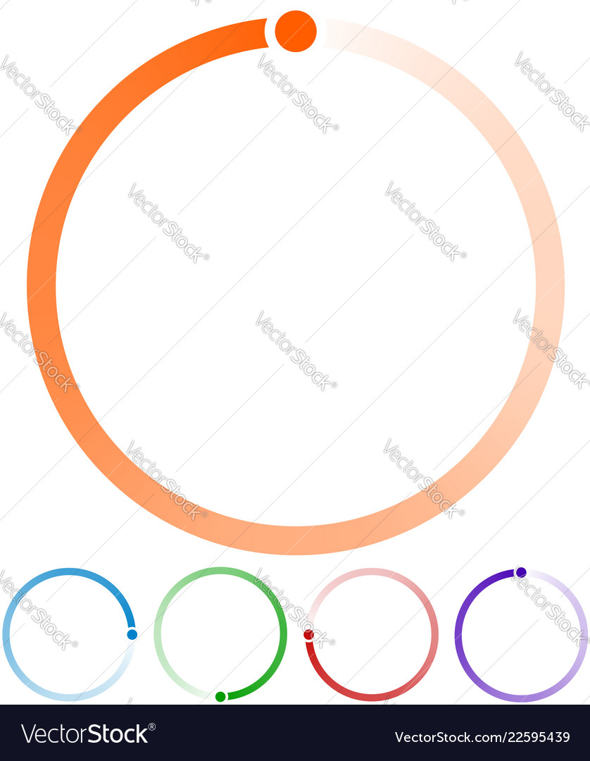 Circular preloaders step progress indicators set vector image Circular preloaders step progress indicators set