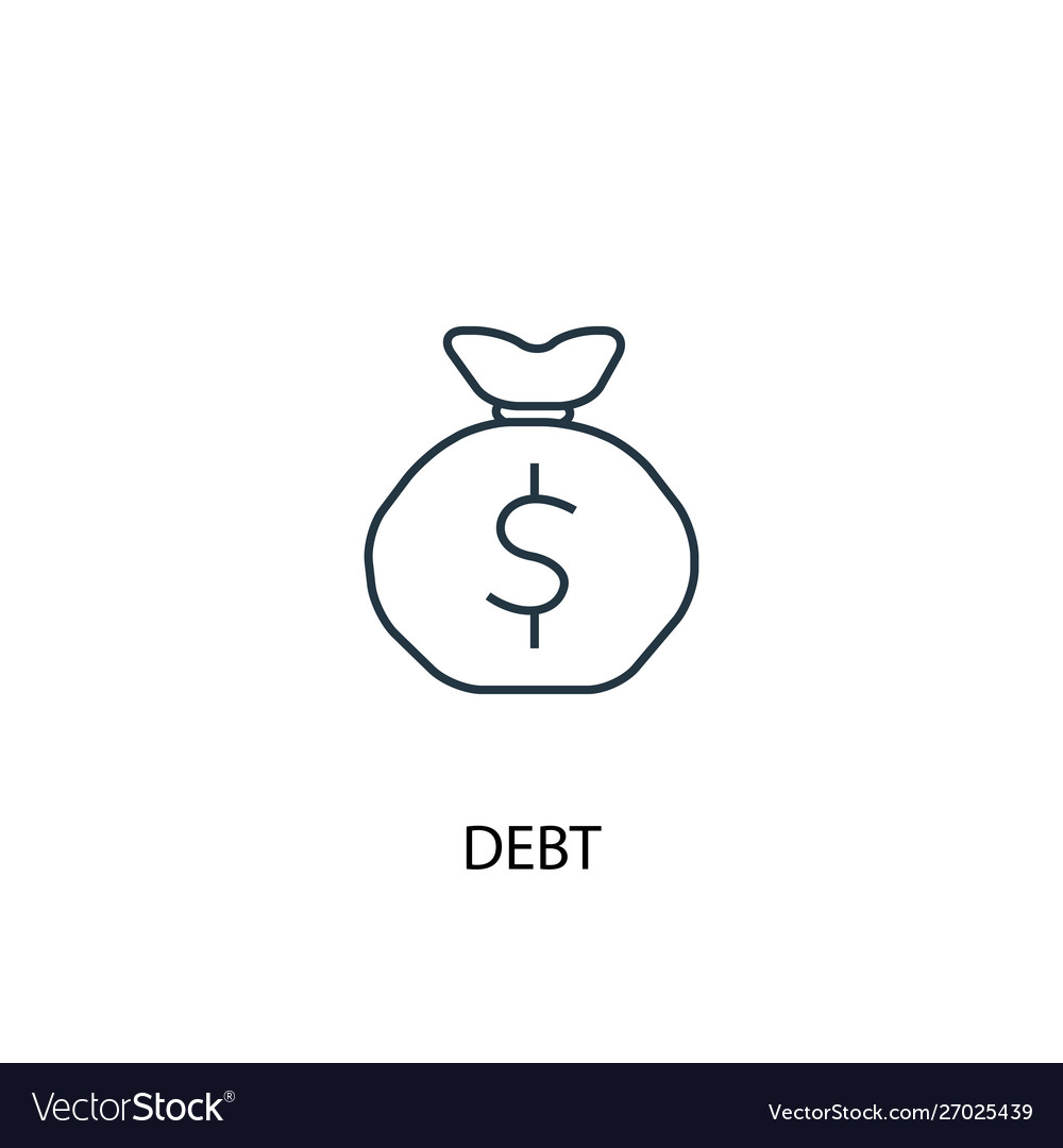 Debt concept line icon simple element