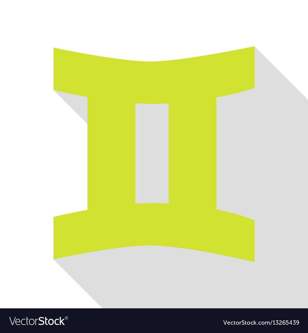 Gemini sign pear icon with flat style shadow path