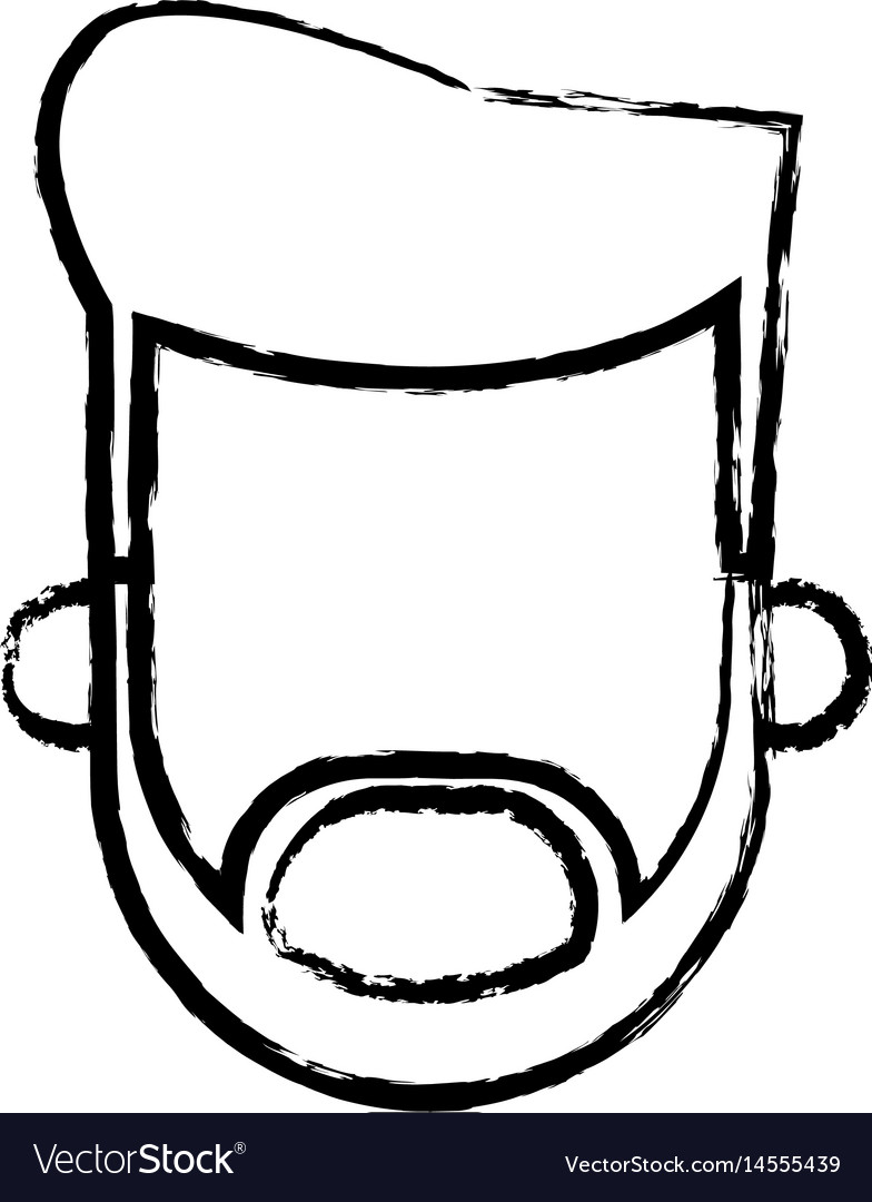 Head Man Male Beard Hairstyle Person Sketch Vector Image