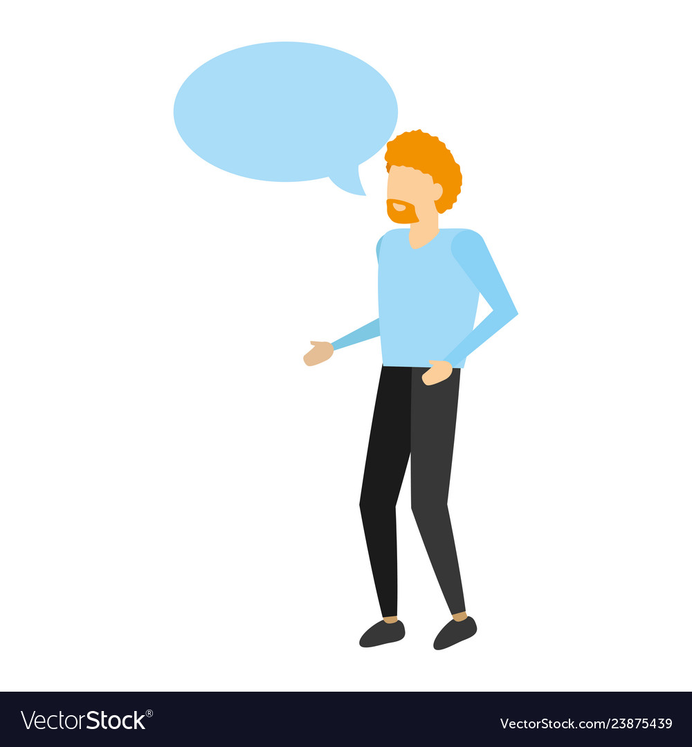 Man standing with speech bubble