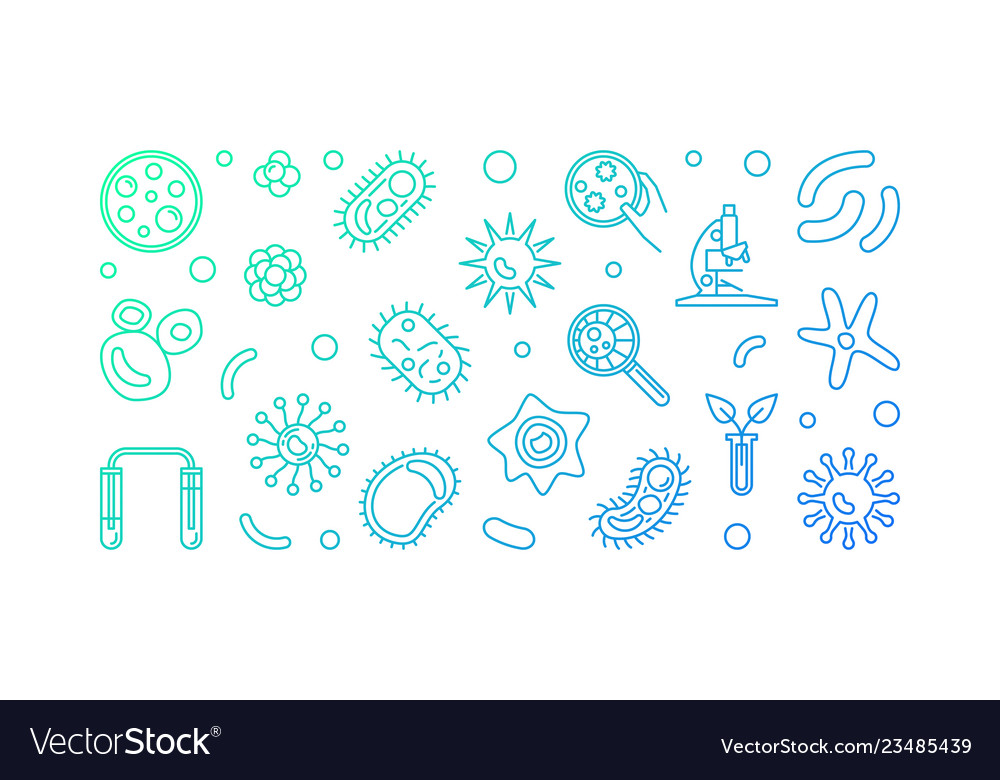 Mikrobiologie Icons - Bakterien und Viren
