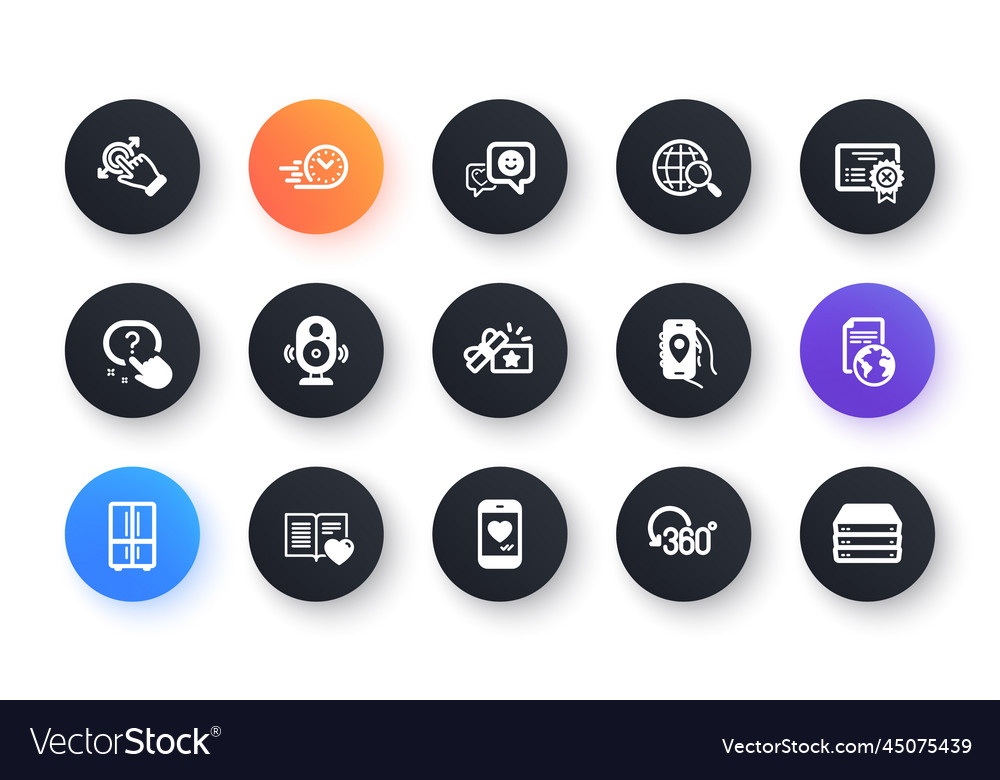 Minimal set of location app touchscreen gesture vector image Minimal set of location app touchscreen gesture