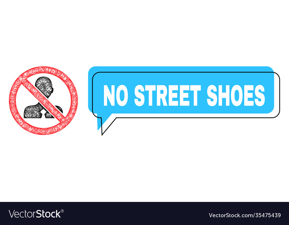 Misplaced no street shoes message frame and net vector image Misplaced no street shoes message frame and net