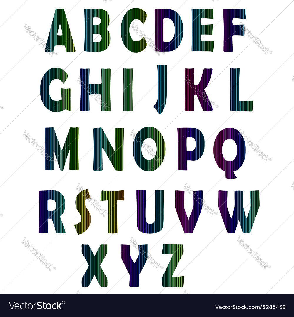 Neon glow alphabet