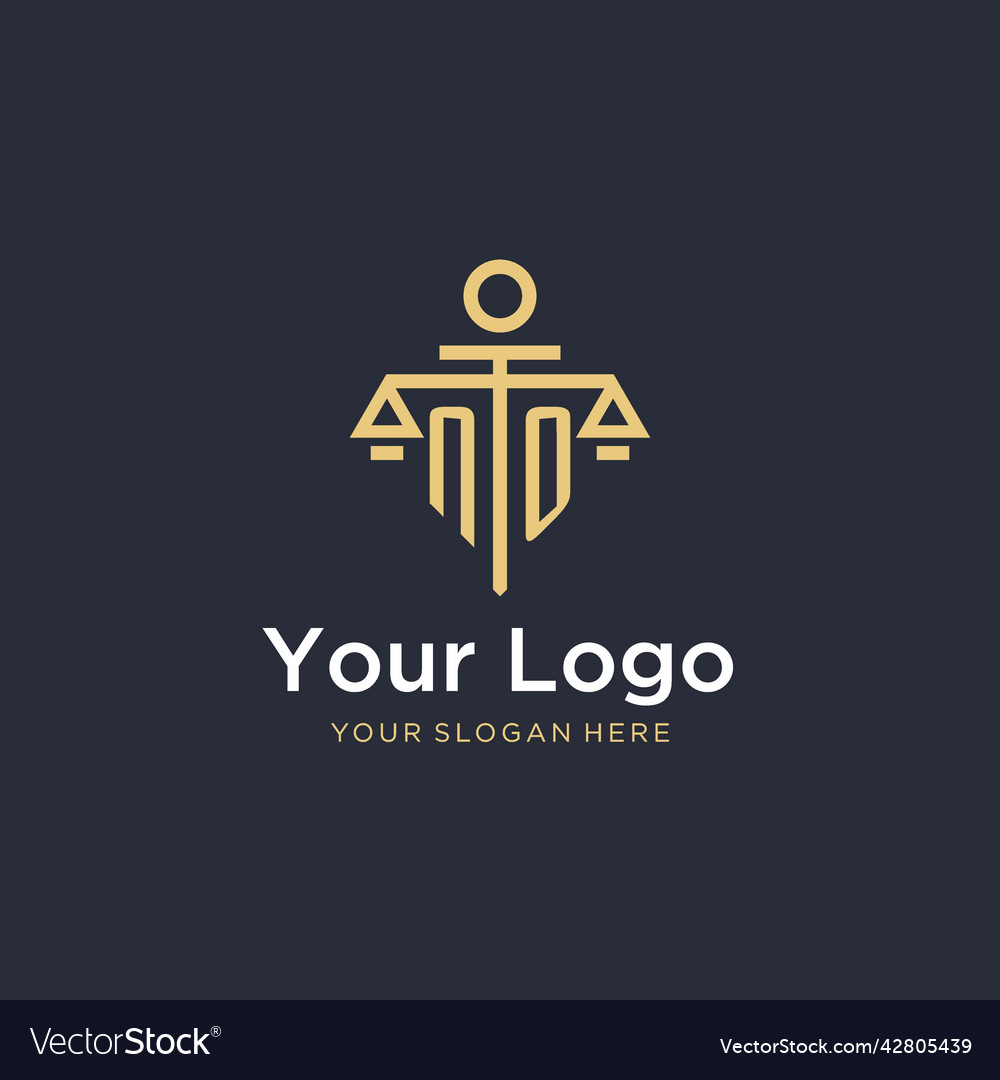 No initial monogram logo with scale and pillar