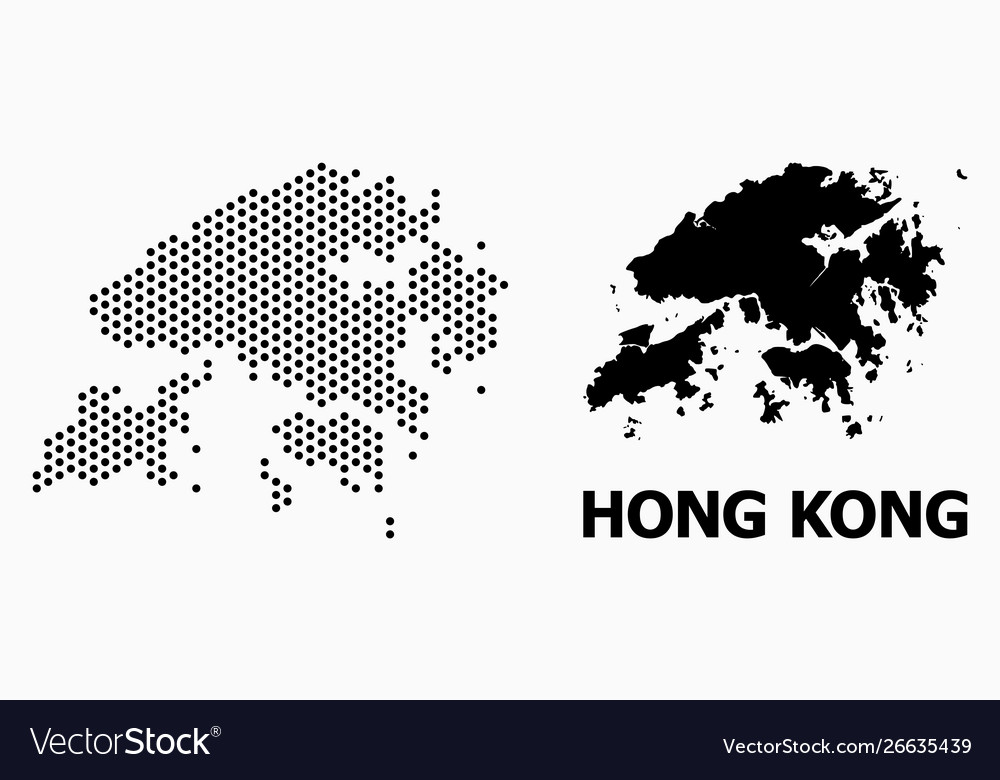 Pixel pattern map hong kong vector image Pixel pattern map hong kong