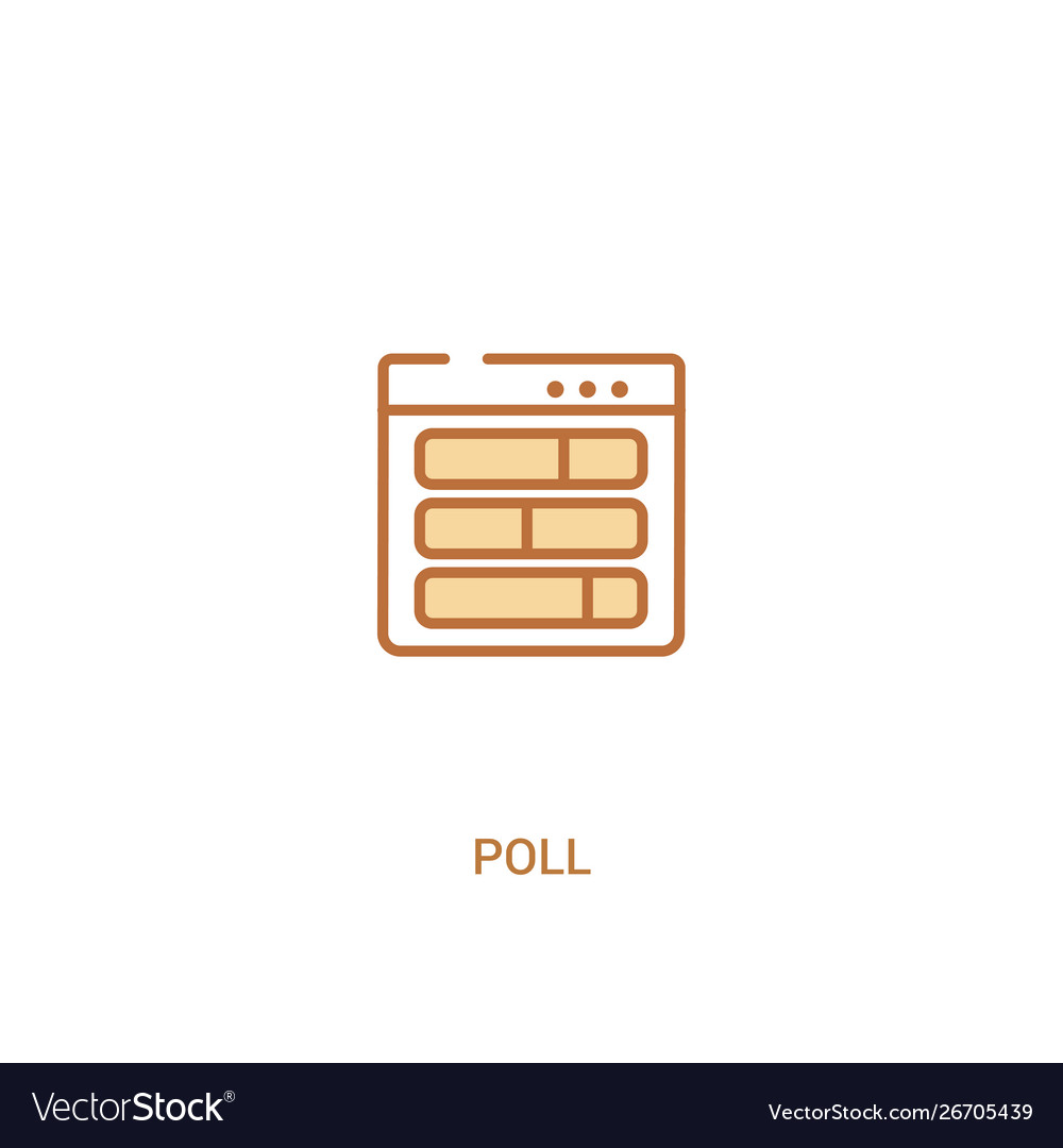 Poll concept 2 colored icon simple line element vector image Poll concept 2 colored icon simple line element
