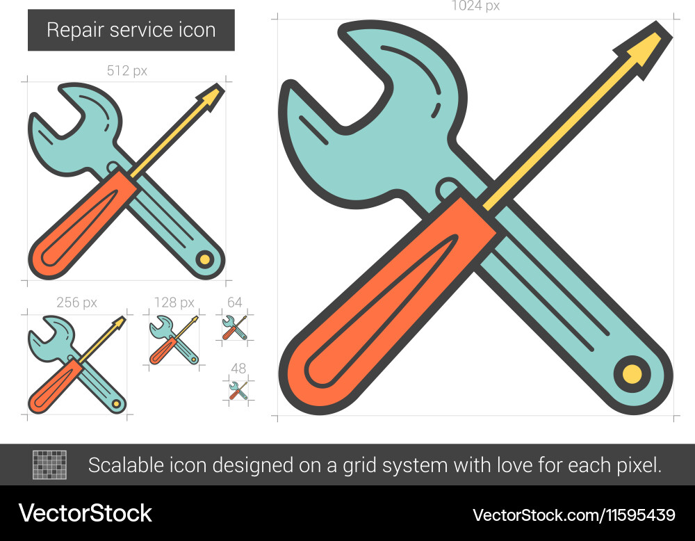 Repair service line icon Royalty Free Vector Image