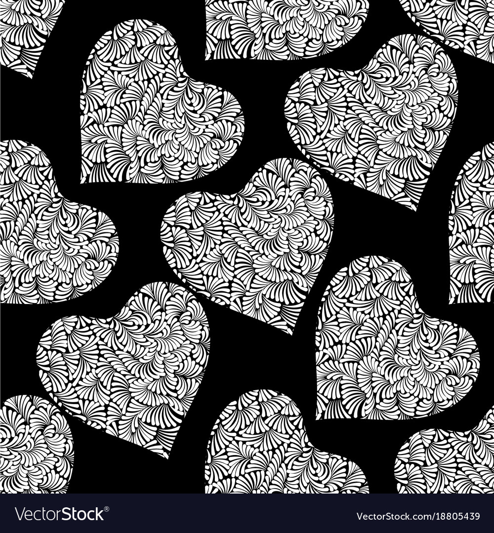 Seamless pattern with hearts