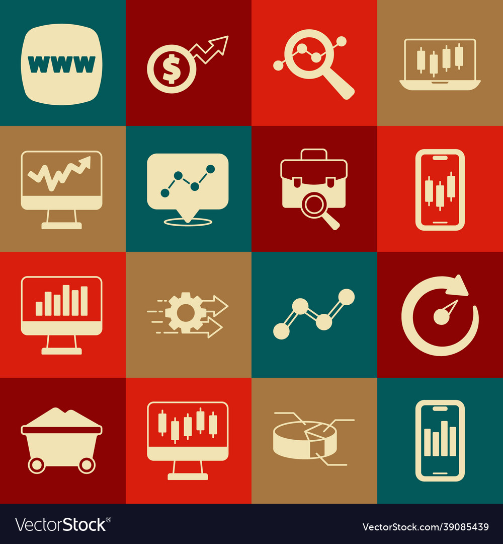 Set mobile with graph digital speed meter stock