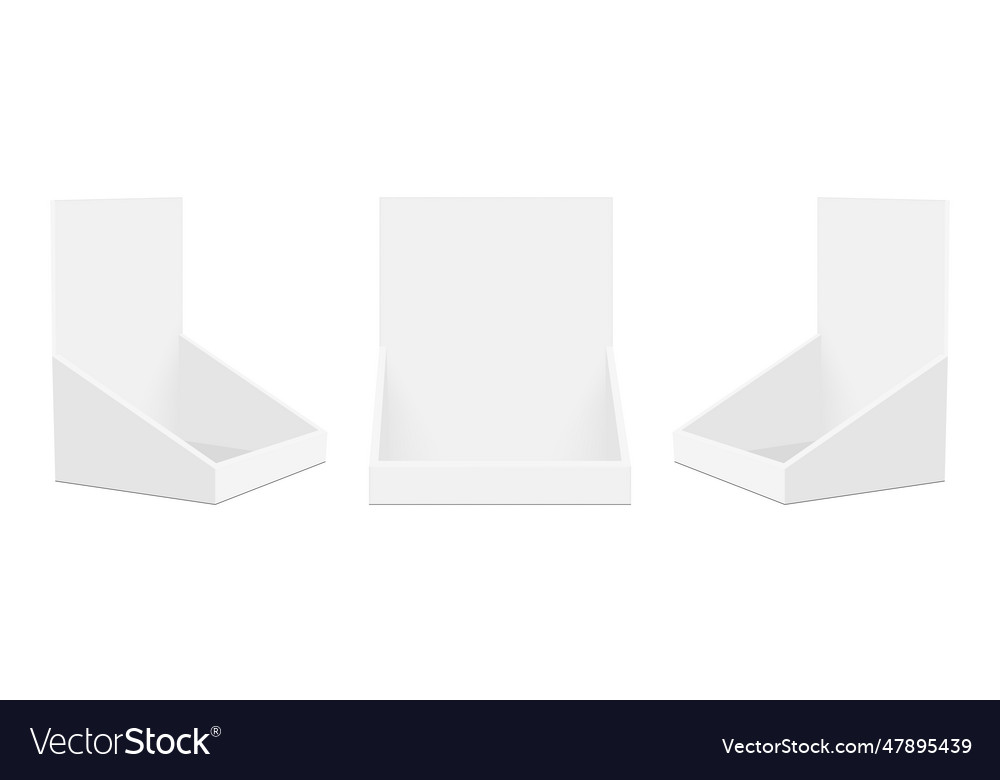 Set of cardboard display boxes front and side