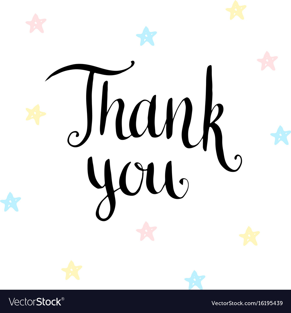 Thank you handwritten card Royalty Free Vector Image