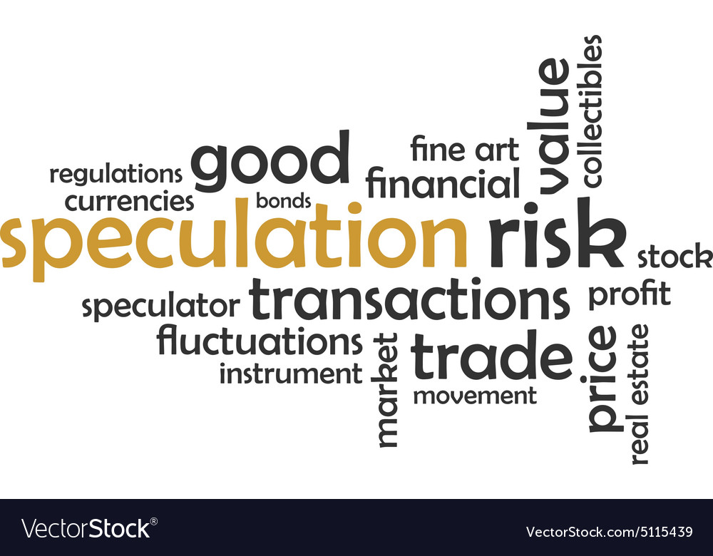 Word cloud speculation Royalty Free Vector Image