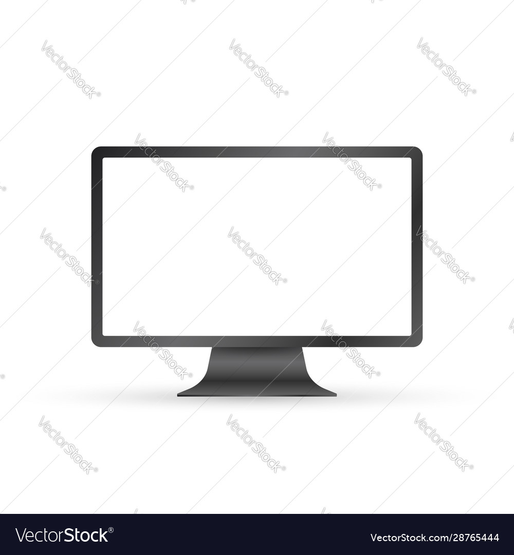 Computer display isolated in realistic design vector image Computer display isolated in realistic design