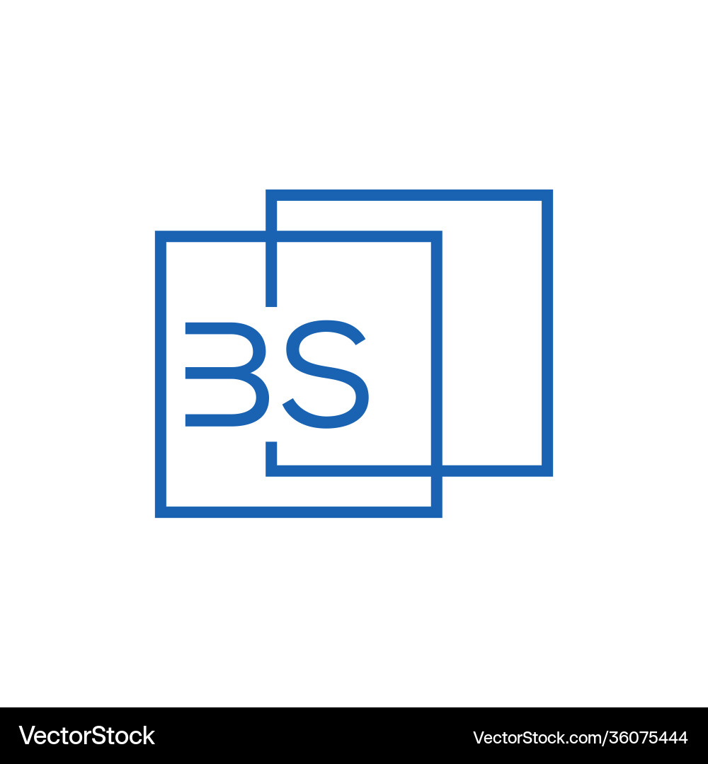 Creative initial letter bs square logo design Vector Image