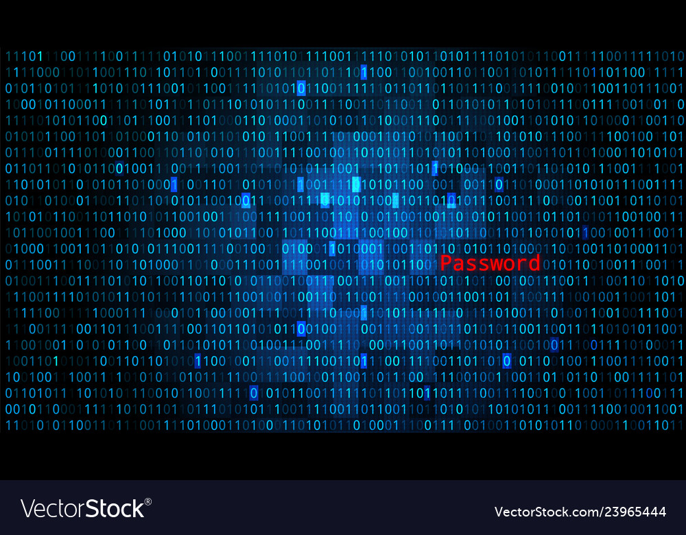 Digital abstract bg with binary code and password Vector Image