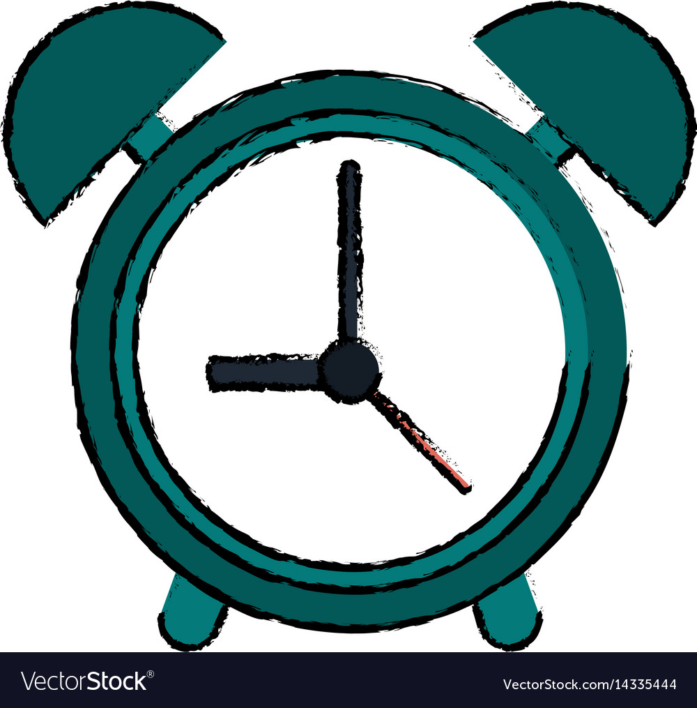 Drawing green clock time watch alarm