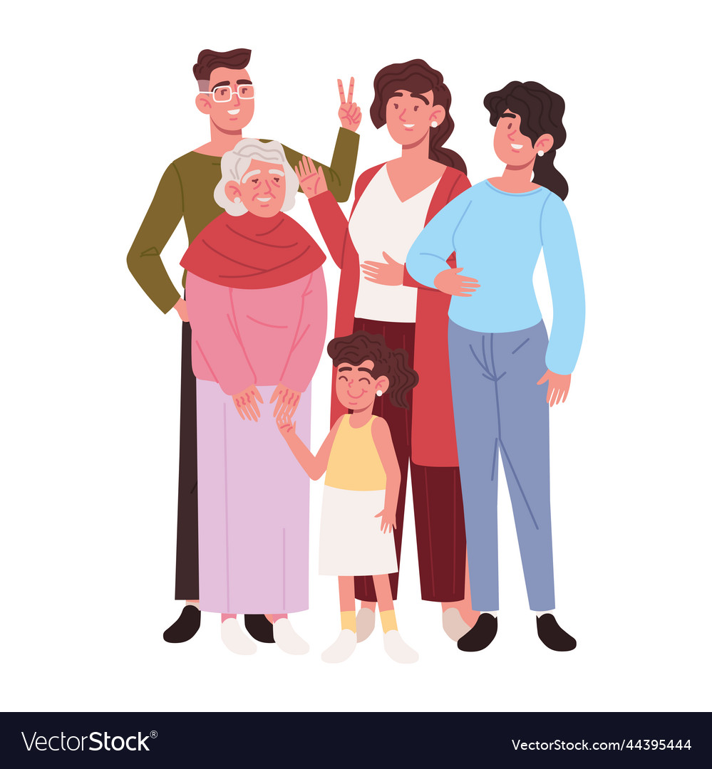 Family parents granny and kid Royalty Free Vector Image