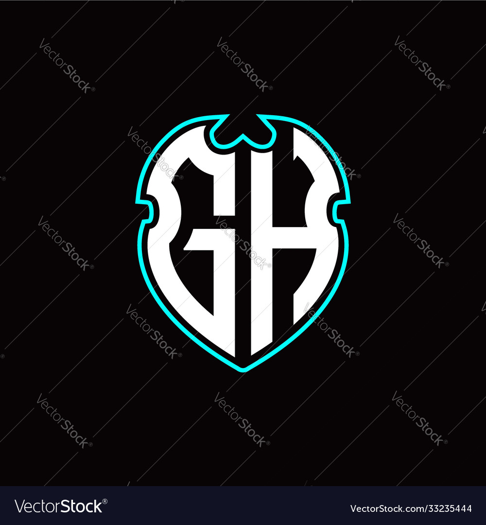 G h initial logo design with a shield shape vector image G h initial logo design with a shield shape