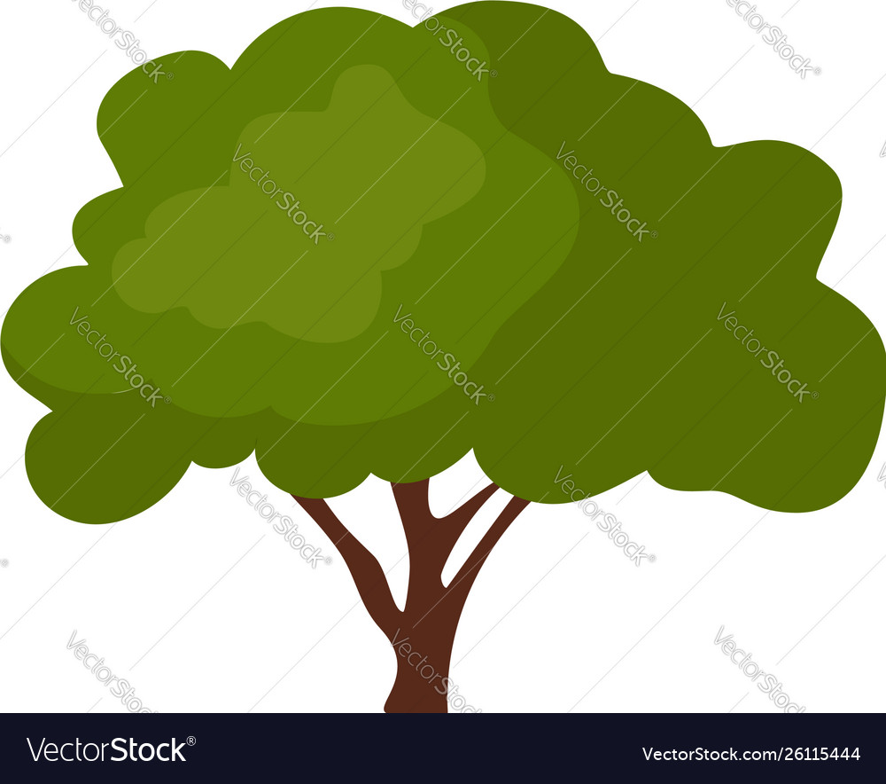 Green trees icon design isolated on white vector image Green trees icon design isolated on white