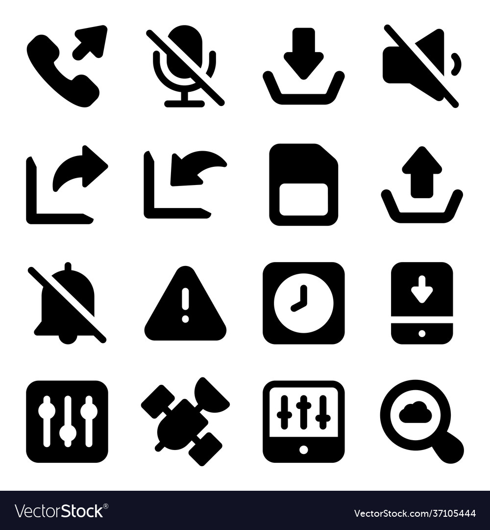 Media icons and user interfaces solid pack