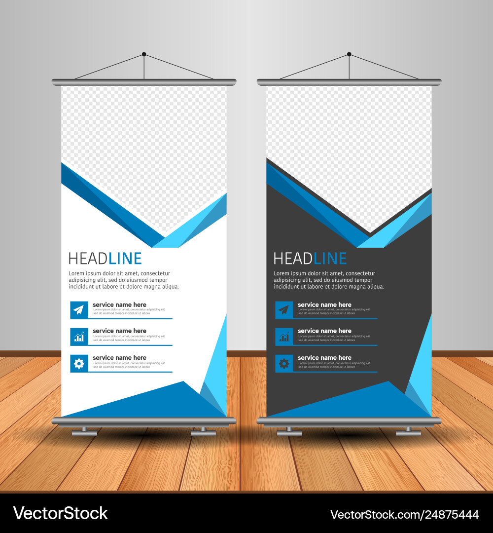 Modern Orange Roll Up Banner Advertising Template Vector Image