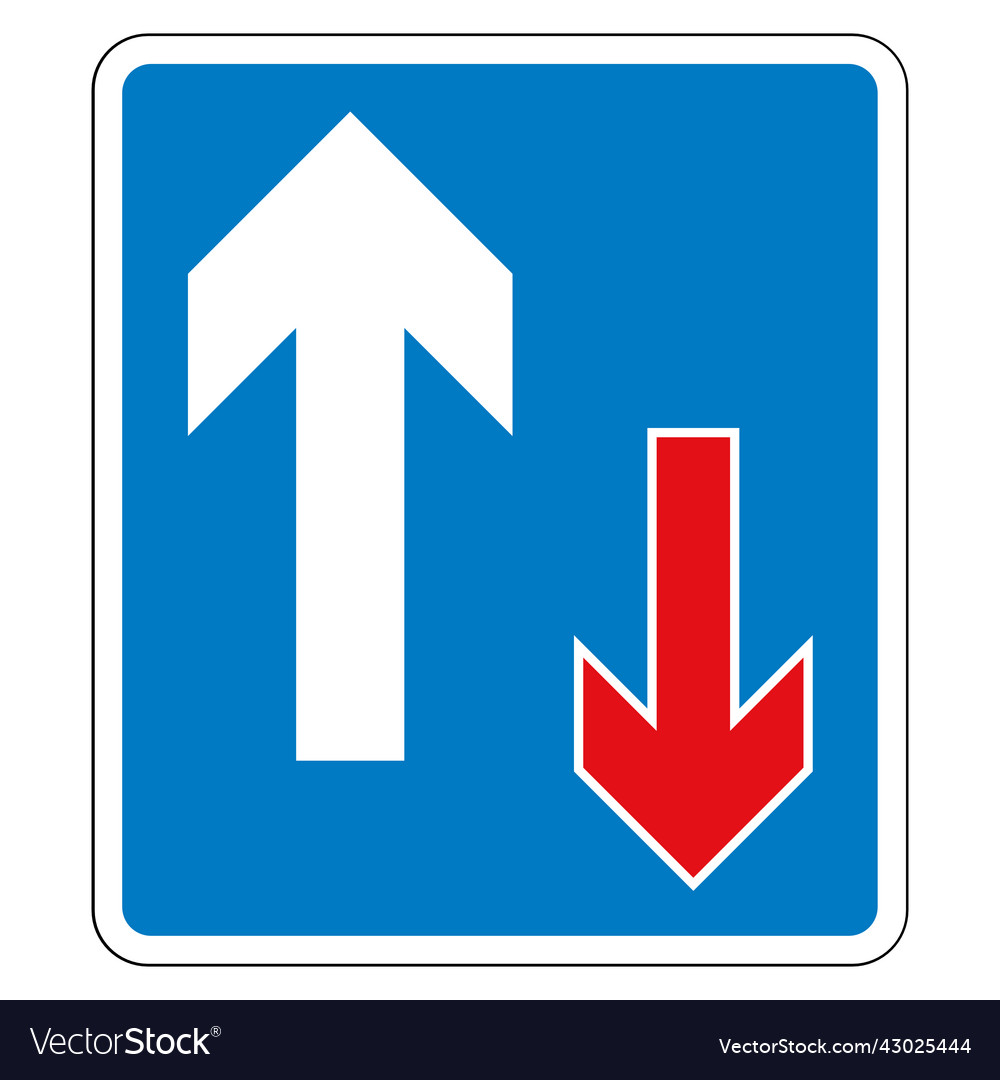 Priority over oncoming traffic Royalty Free Vector Image